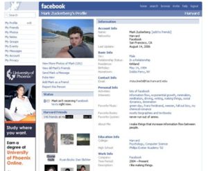 Mark Zuckerberg’s Profile in 2006. Image source: Shareaholic