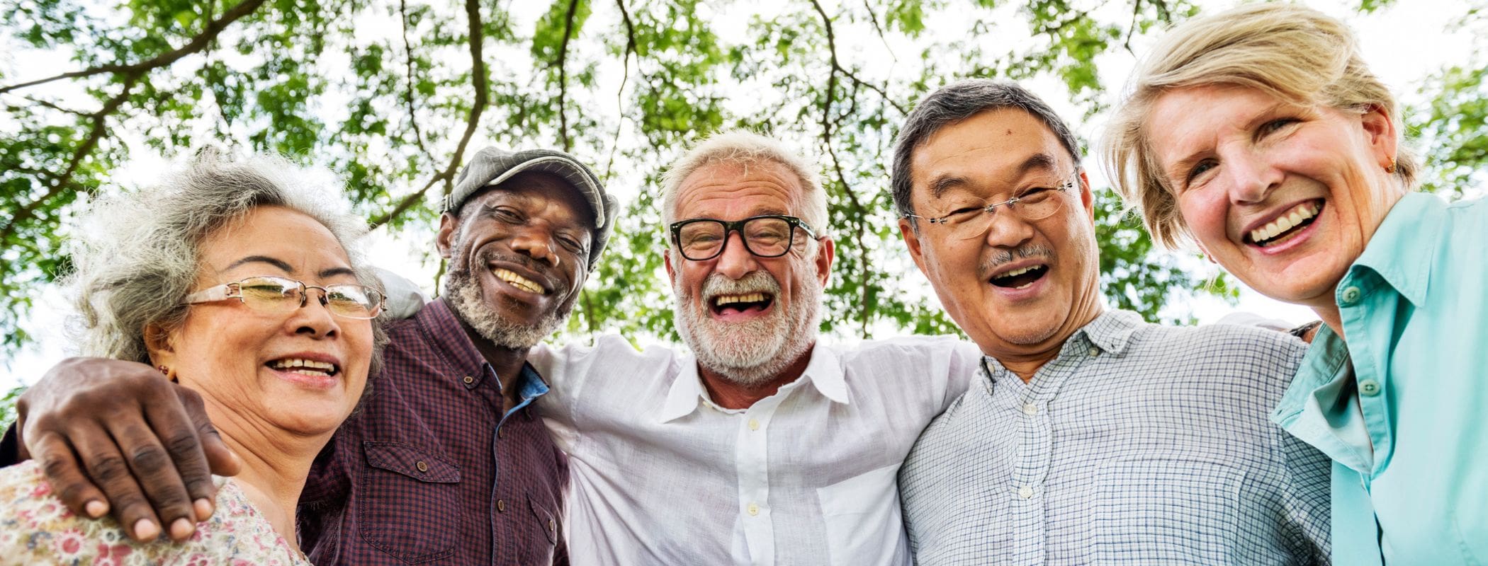 Group of happy old age people