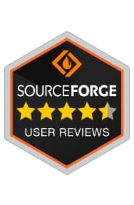 Sourceforge badge with 4.5 stars for Convoso